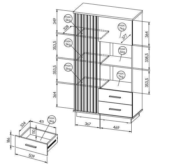 Lamelo Display Cabinet 90