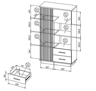 Lamelo Display Cabinet 90 - Msofas LTD