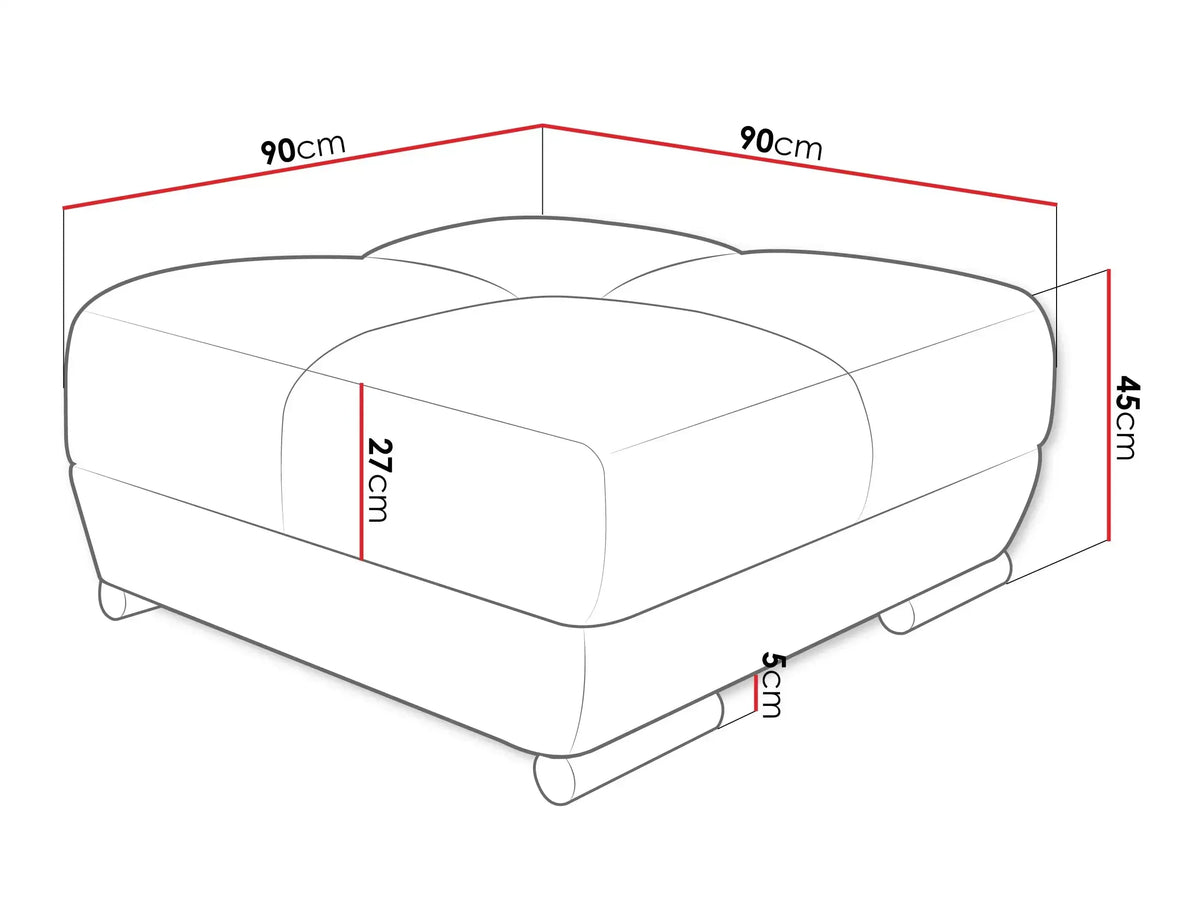 Bristol Footstool dimensions