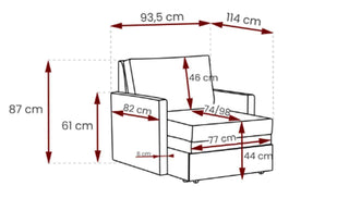 Luca Single Sofa Bed - Msofas LTD