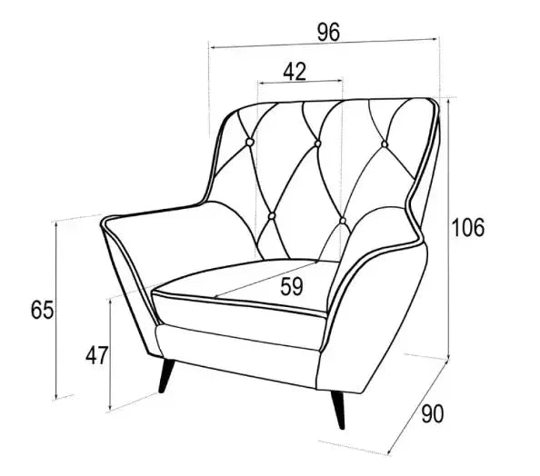 Ludwic Armchair dimensions