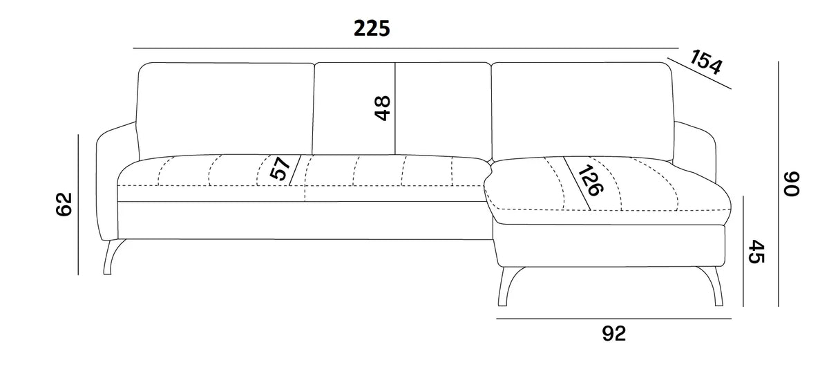 Lukka Corner Sofa Bed With Storage dimensions