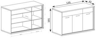 Mediolan Chest with Drawers and Doors 135 - Msofas LTD