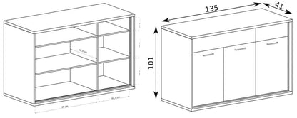 Mediolan Chest with Drawers and Doors 135