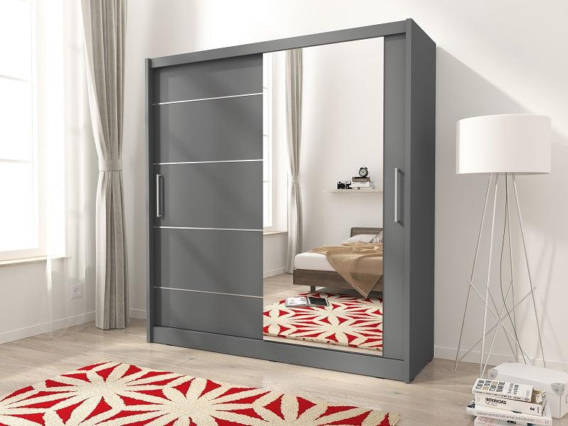 Maya 1 Alu 200 Single Mirror Wardrobe