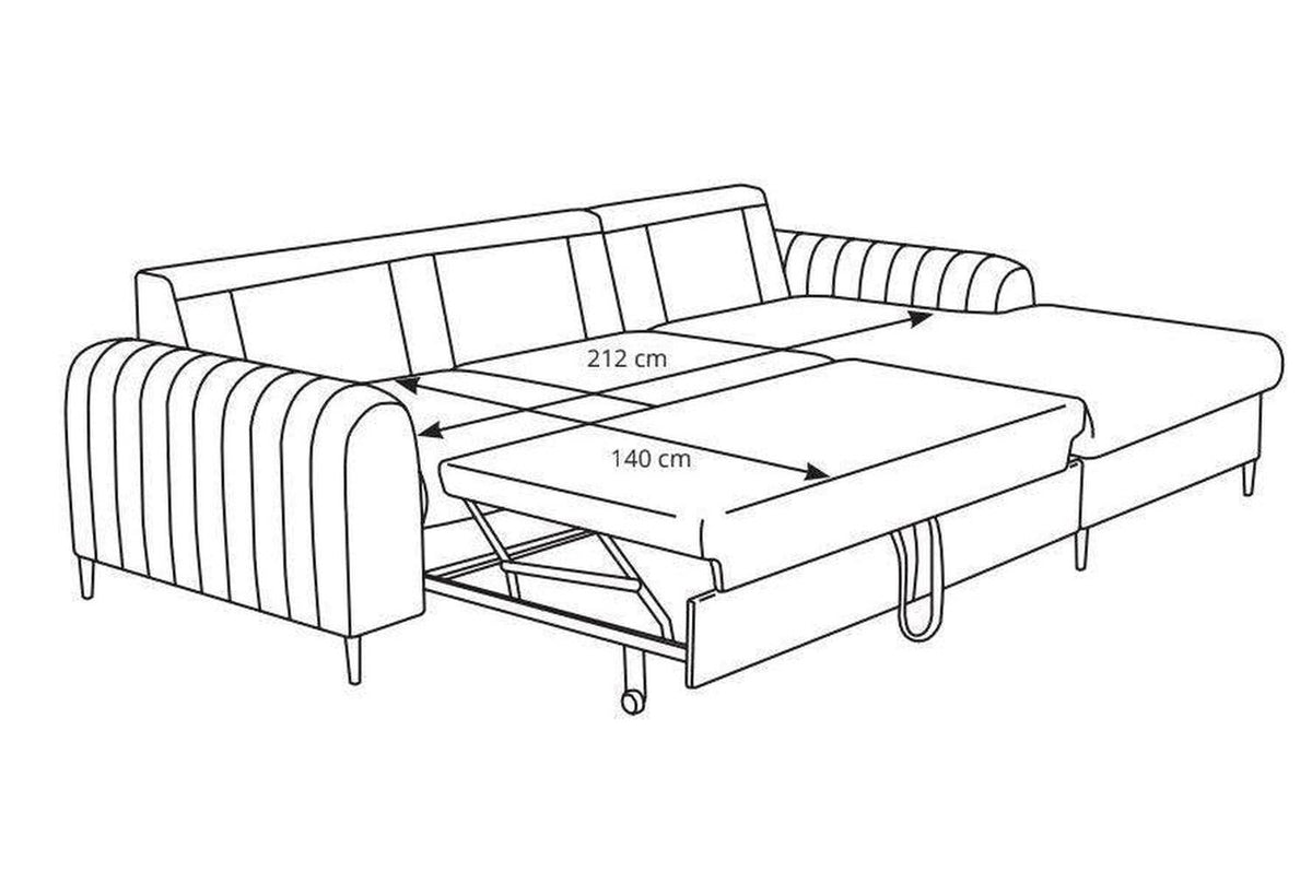 Monaco Express Delivery Corner Sofa Bed With Storage Kronos 9
