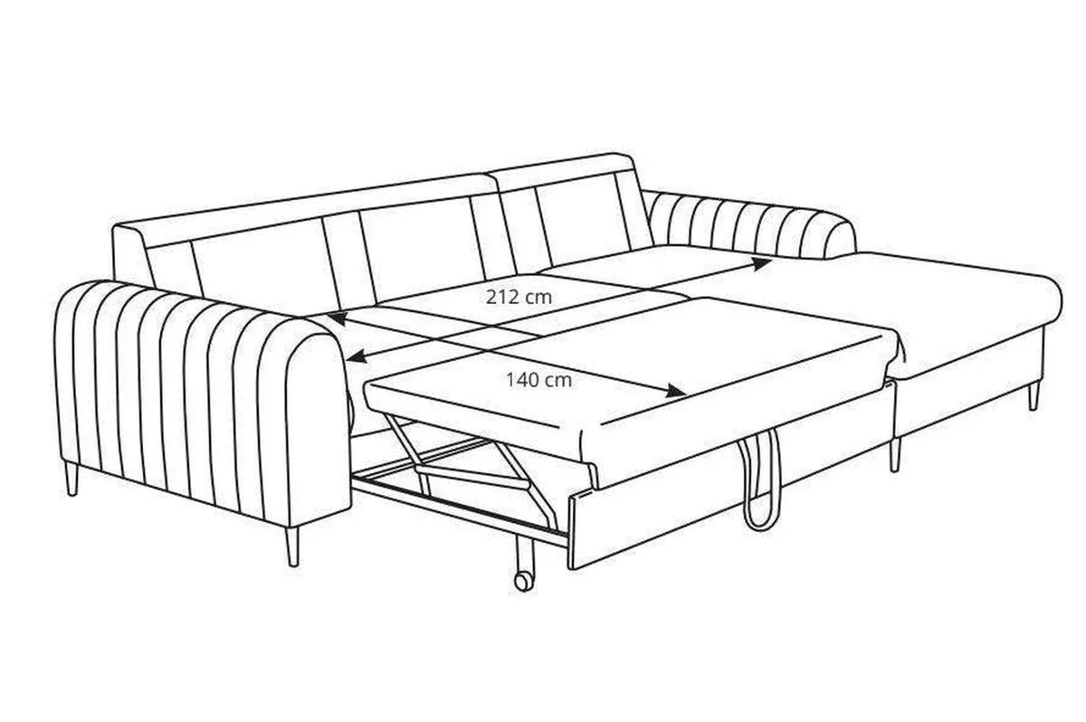 Monaco Express Delivery Corner Sofa Bed With Storage Kronos 9