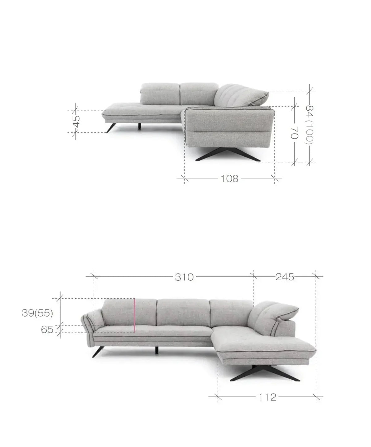 Marbella L Corner Sofa dimensions