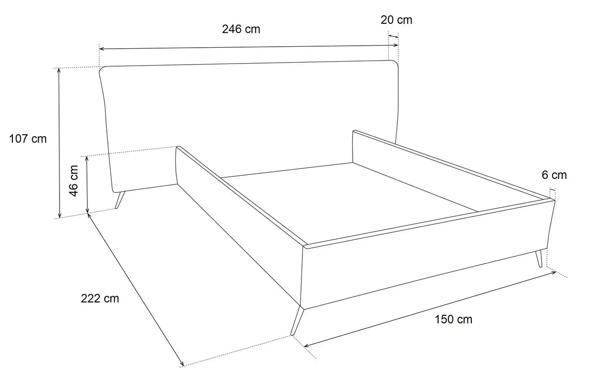 Bed Marco 140 X 200 Cm With Lift Up Function dimensions