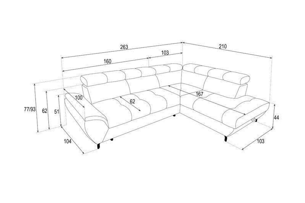 Mario Corner Sofa Bed With Storage Zoya 10 Clearance