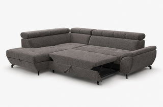 Narożna sofa z funkcją spania Mario z pojemnikiem na pościel