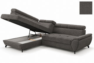 Narożna sofa z funkcją spania Mario z pojemnikiem na pościel
