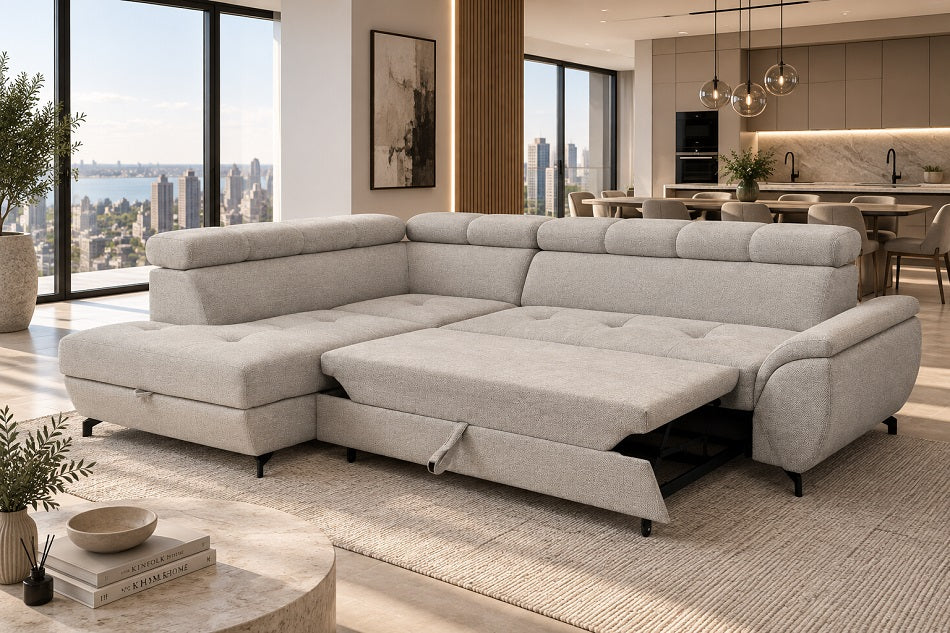Mario Fast Delivery Corner Sofa Bed With Storage Aston Linen