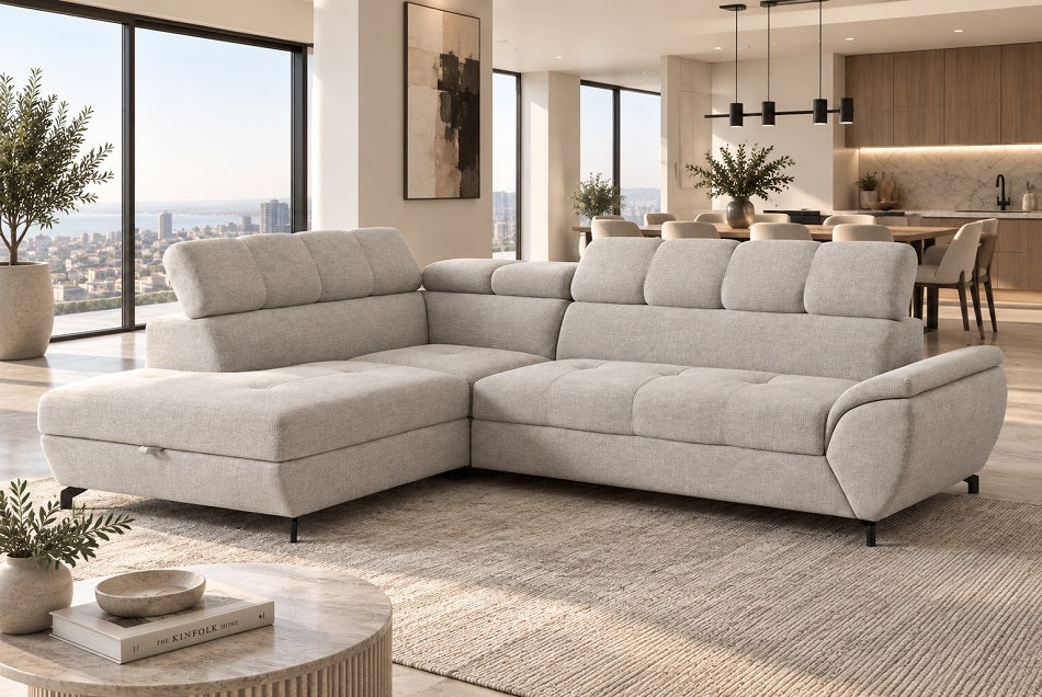 Mario Fast Delivery Corner Sofa Bed With Storage Aston Linen