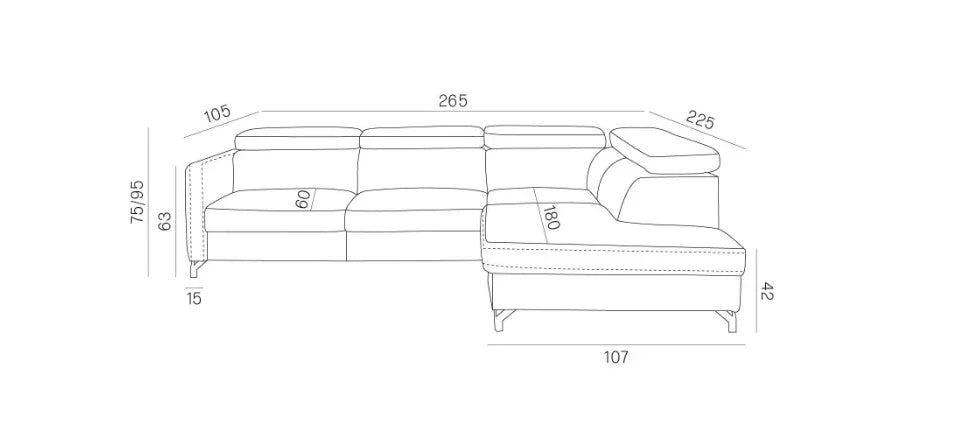 Marozzo Corner Sofa Bed With Storage dimensions