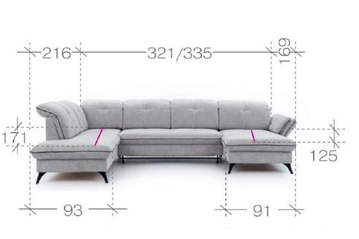 Massimo U Shape Corner Sofa Bed
