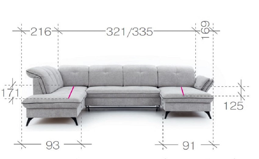 Massimo U Corner Sofa Bed