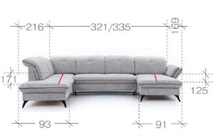 Massimo U Shape Corner Sofa Bed - Msofas LTD