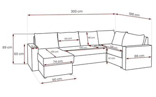 Denver Maxi U Shape Corner Sofa Bed - Msofas LTD