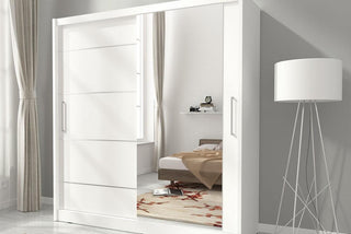 Maya 1 Alu 180 Single Mirror wardrobe - Msofas LTD