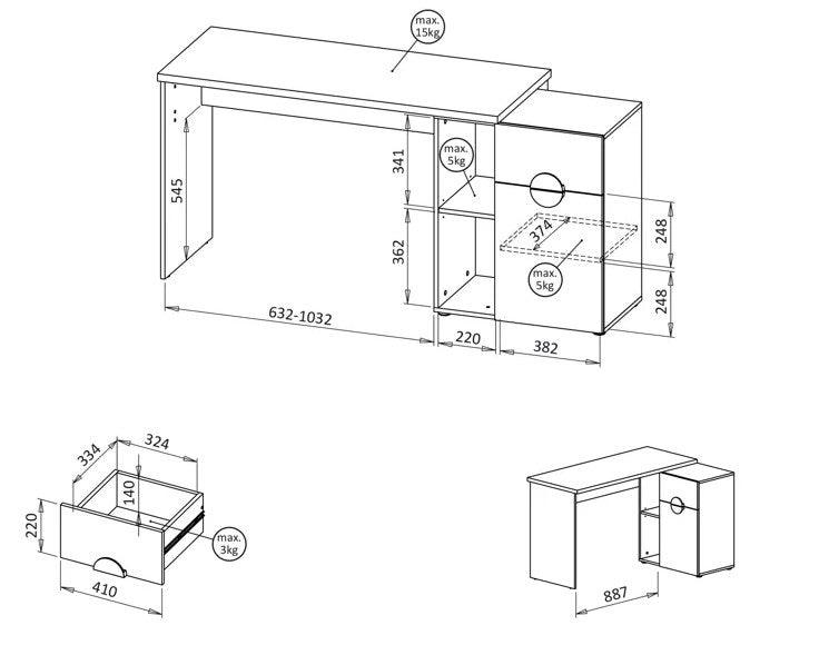 Melo Extendable Desk