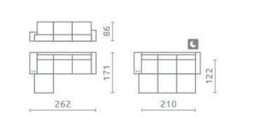 Melo Corner Sofa Bed With Storage dimensions