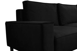 Mingo Corner Sofa Bed Kronos 07 Black Fast Delivery - Msofas LTD