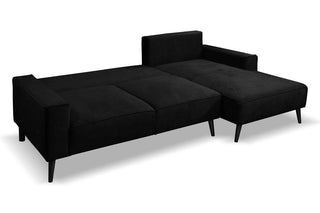 Mingo Corner Sofa Bed Kronos 07 Black Fast Delivery - Msofas LTD