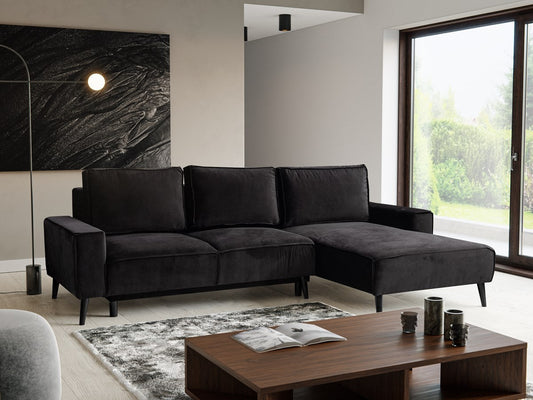 Mingo Corner Sofa Bed Kronos 07 Black Fast Delivery