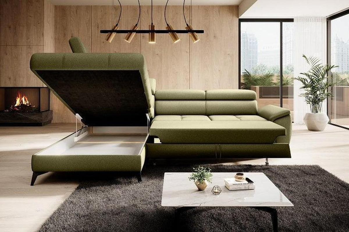Mocca Corner Sofa Bed With Storage