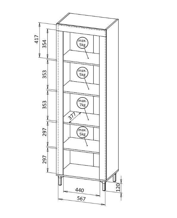 Mossa Glass Cabinet