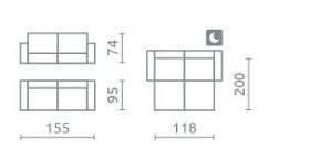 Nata 2 Seater Sofa Bed dimensions