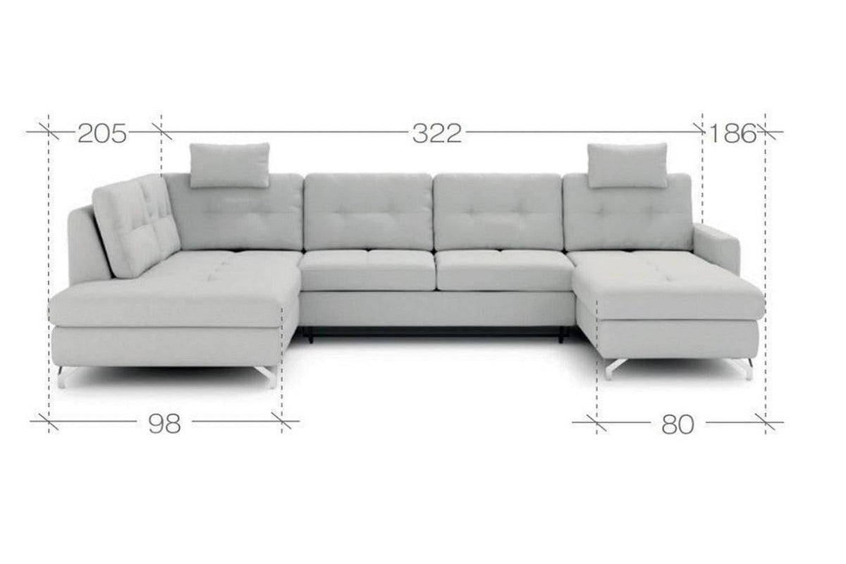 Nawe U Shape Corner Sofa Bed