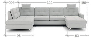 Nawe U Shape Corner Sofa Bed - Msofas LTD