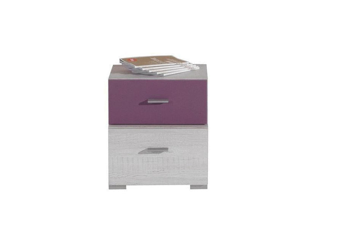 Next Express Delivery Bedside Table White Pine/ Violet