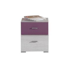 Next Bedside Table White Pine/ Violet Fast Delivery