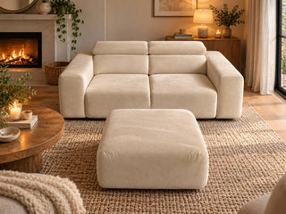 Novara 3 Seater Sofa with footstool Monolith 04 Express Delivery