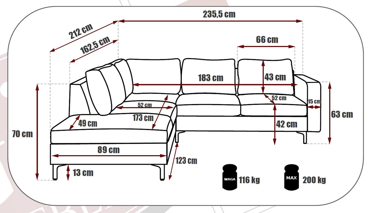 Orlando Wood Corner Sofa