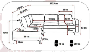 Orlando Wood Corner Sofa - Msofas LTD