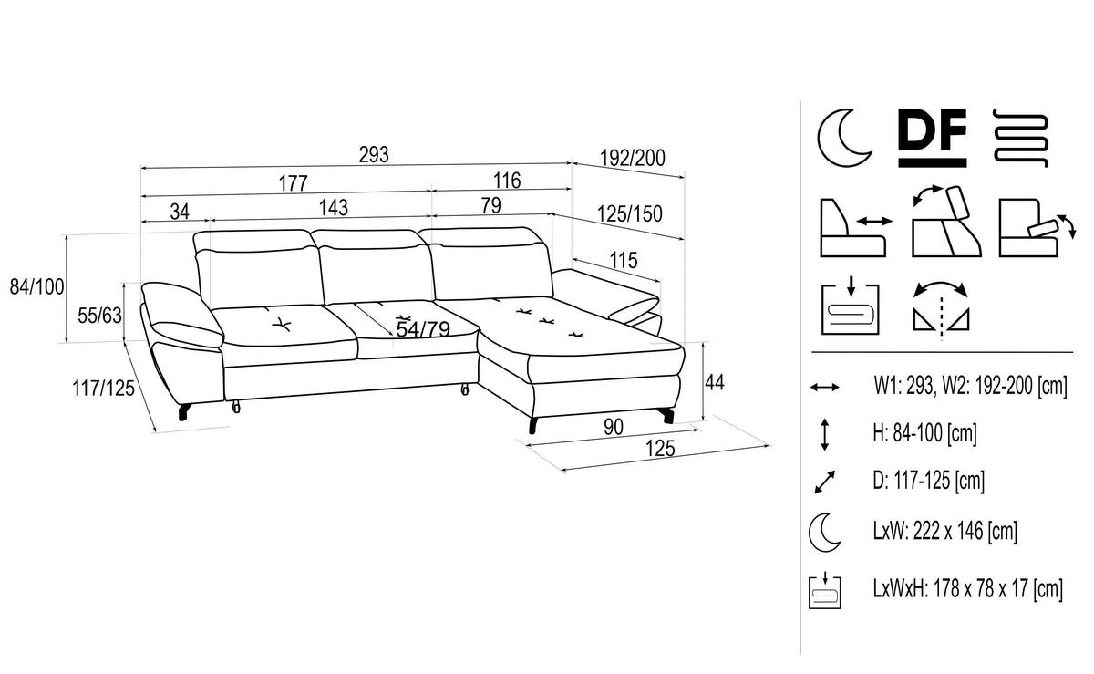 Paolo Corner Sofa Bed - Msofas LTD