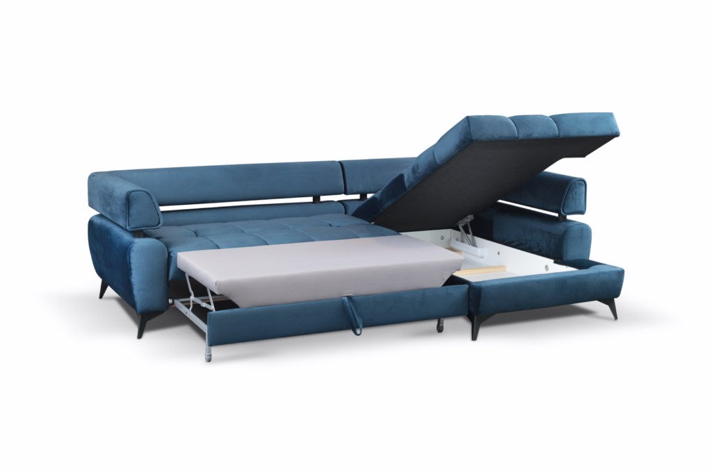 Paros I Corner Sofa Bed With Storage