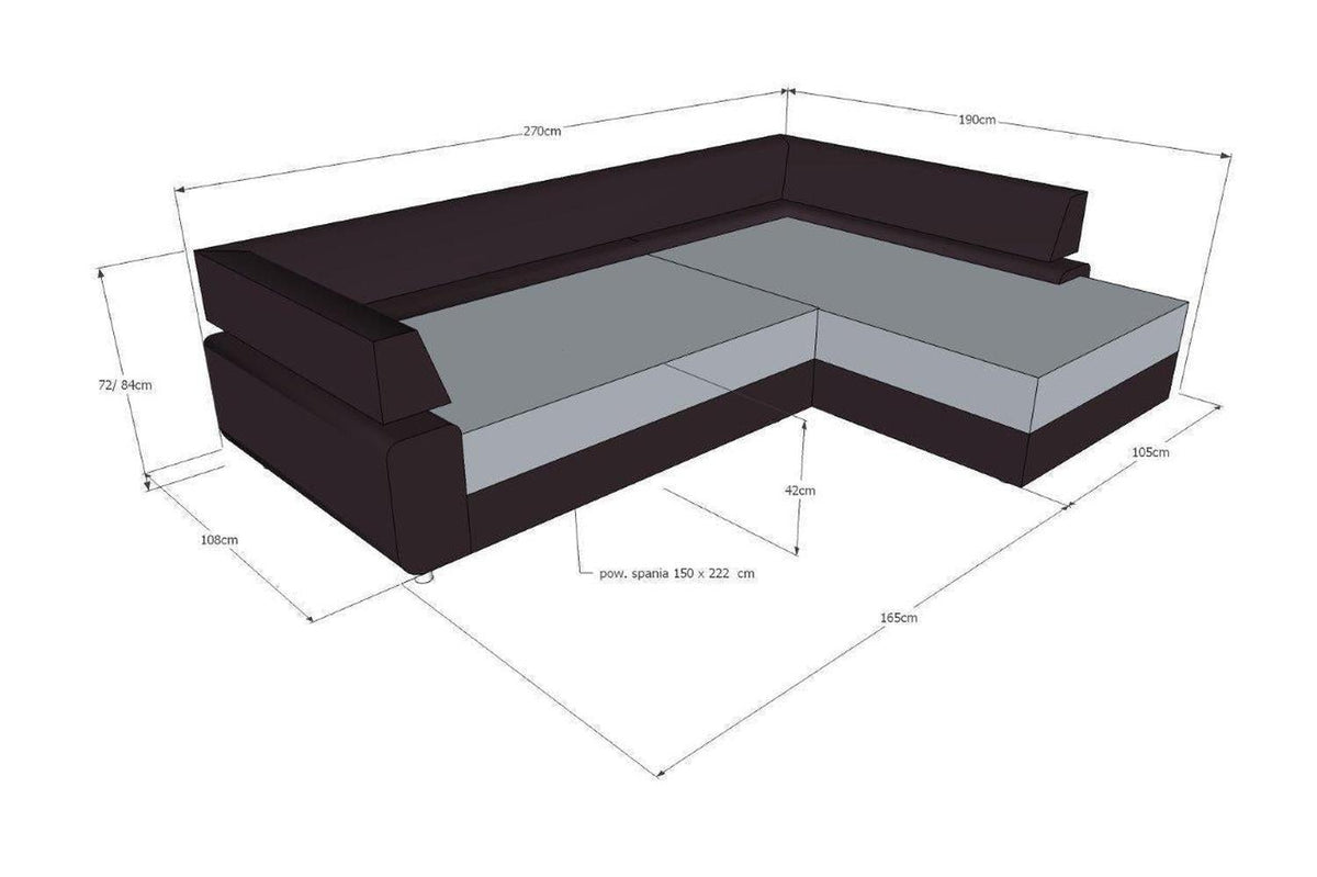 Panama Express Delivery Corner Sofa Bed With Storage Esperta 12/1
