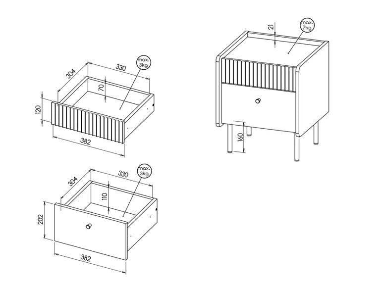 Prestigo Bedside Table