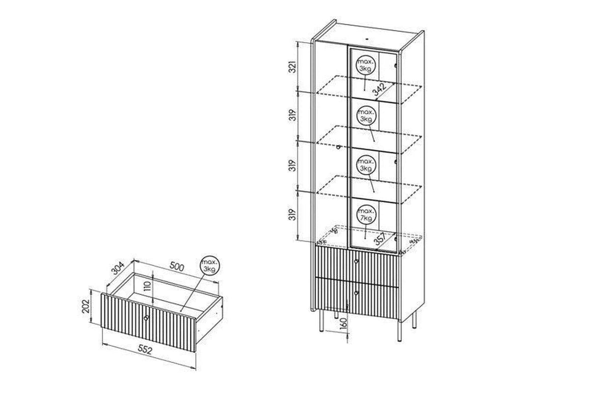 Prestigo Tall Display Cabinet