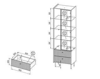 Prestigo Tall Display Cabinet - Msofas LTD