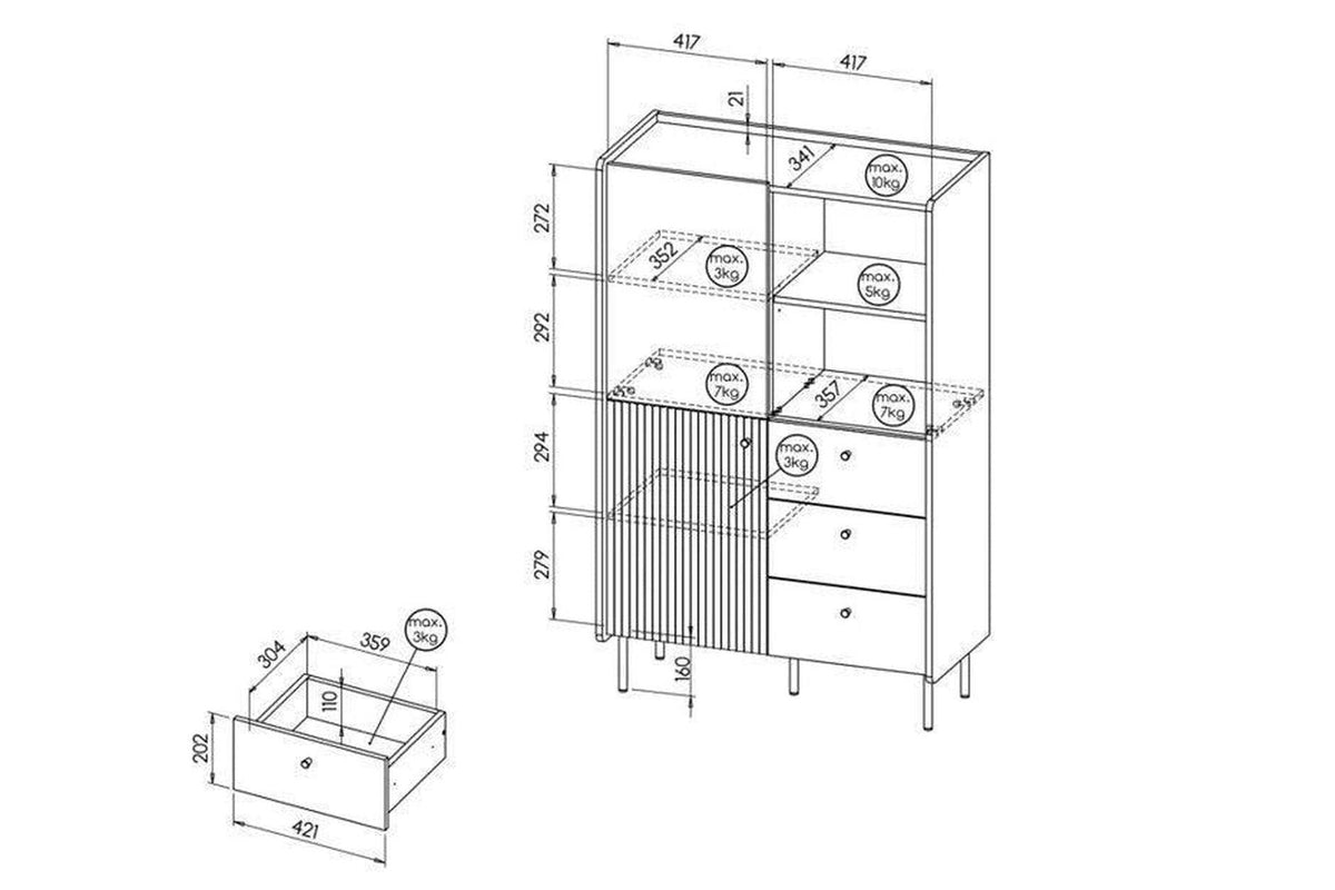 Prestigo Highboard Cabinet
