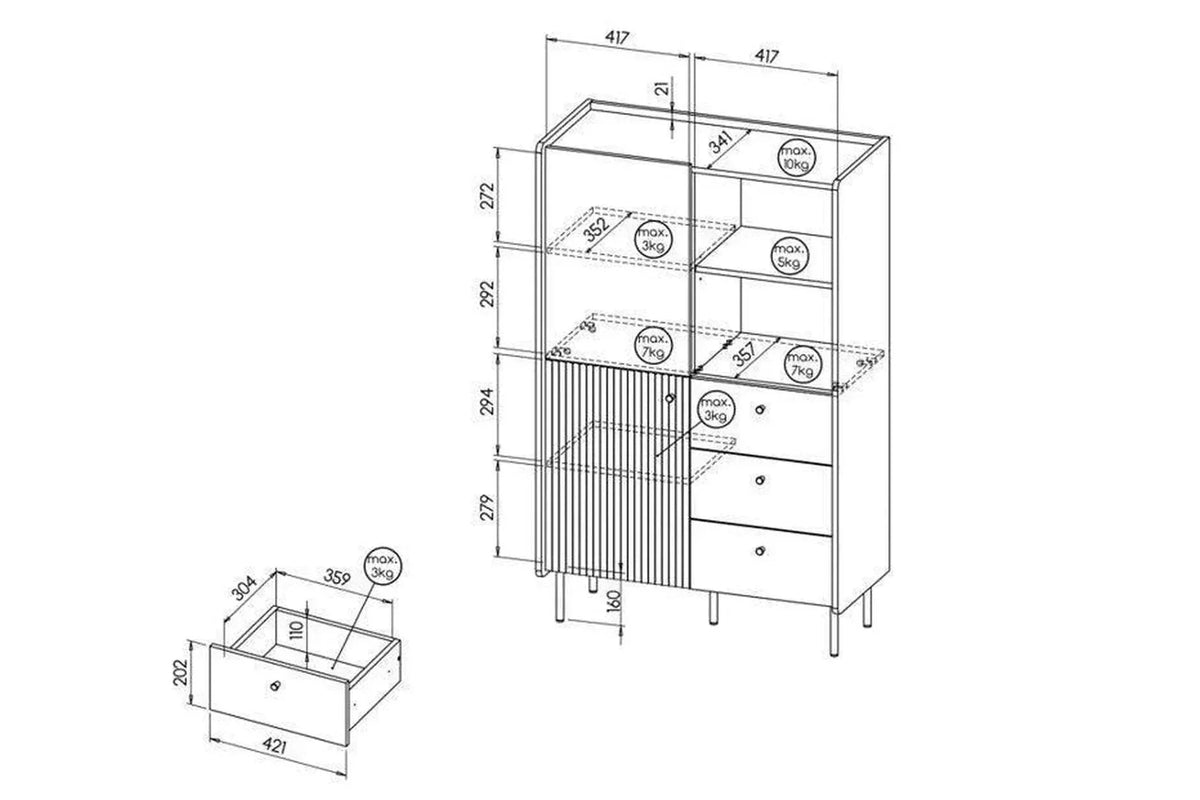 Prestigo Highboard Cabinet