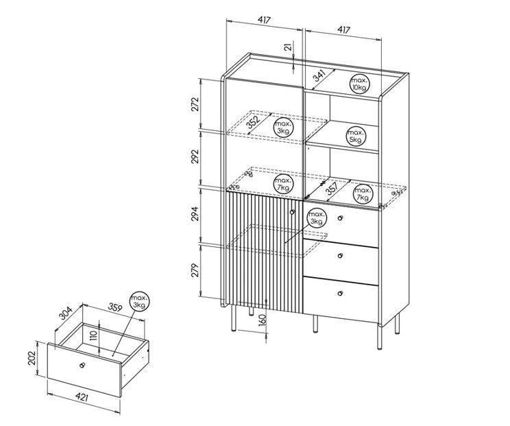 Prestigo Highboard Cabinet