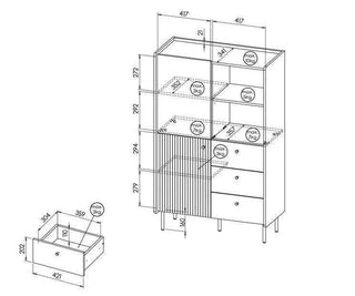 Prestigo Highboard Cabinet - Msofas LTD