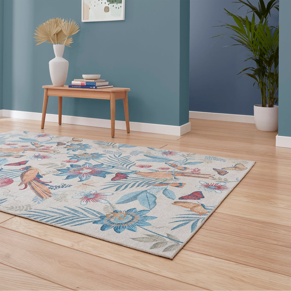 Amaya Tropical Birds Washable Rug